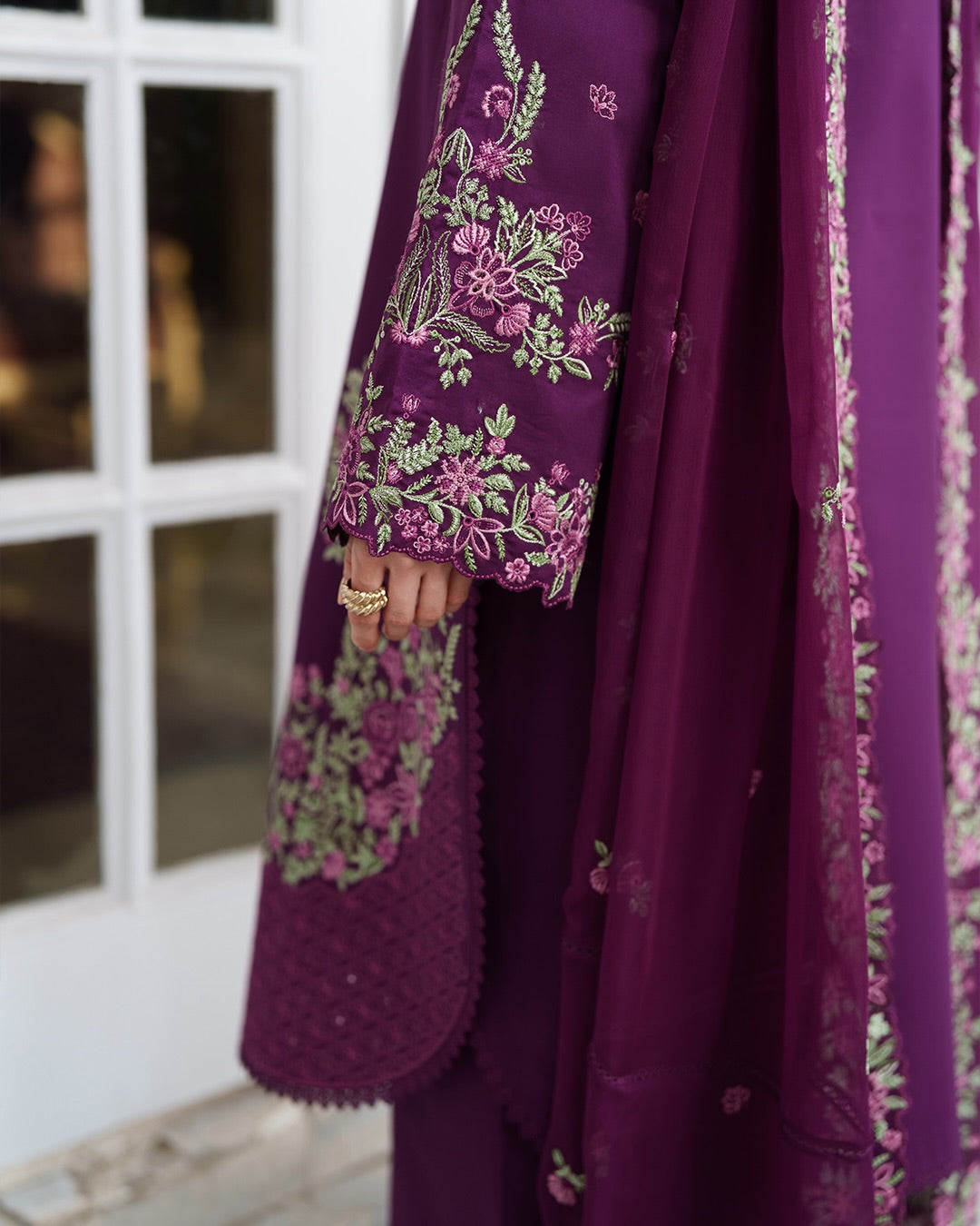 Plum Perfection – Embroidered 3 Piece Lawn Suit