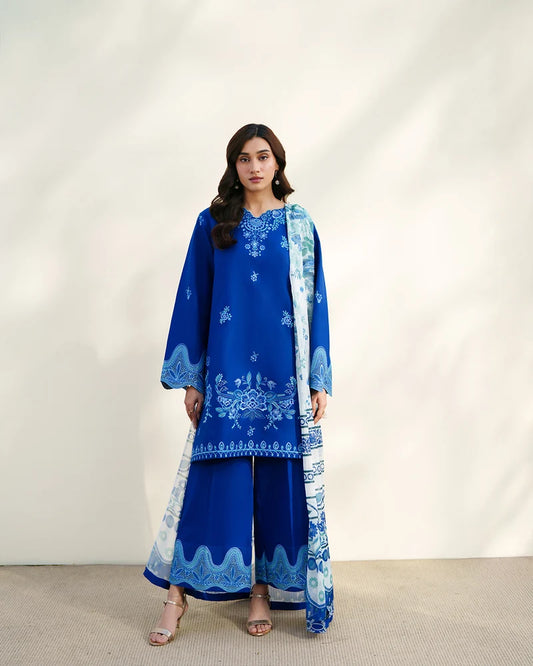 Cobalt Charm Embroidered Lawn 3-Piece