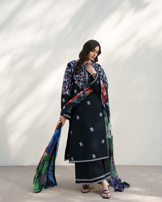 Noir Garden Embroidered Lawn 3-Piece