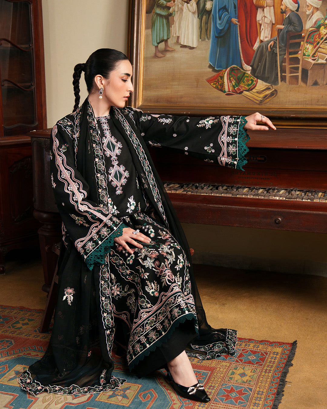 Midnight Majesty Embroidered Luxury Lawn 3-Piece