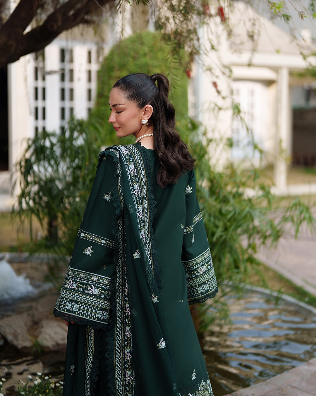 Emerald Green Embroidered Lawn Suit