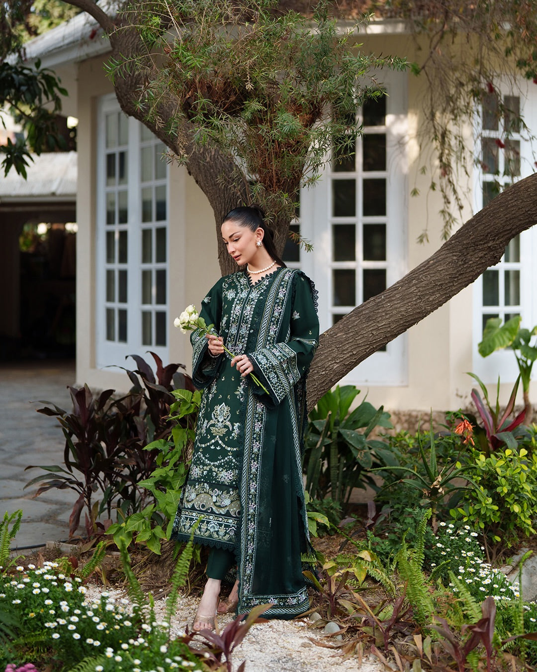 Emerald Green Embroidered Lawn Suit