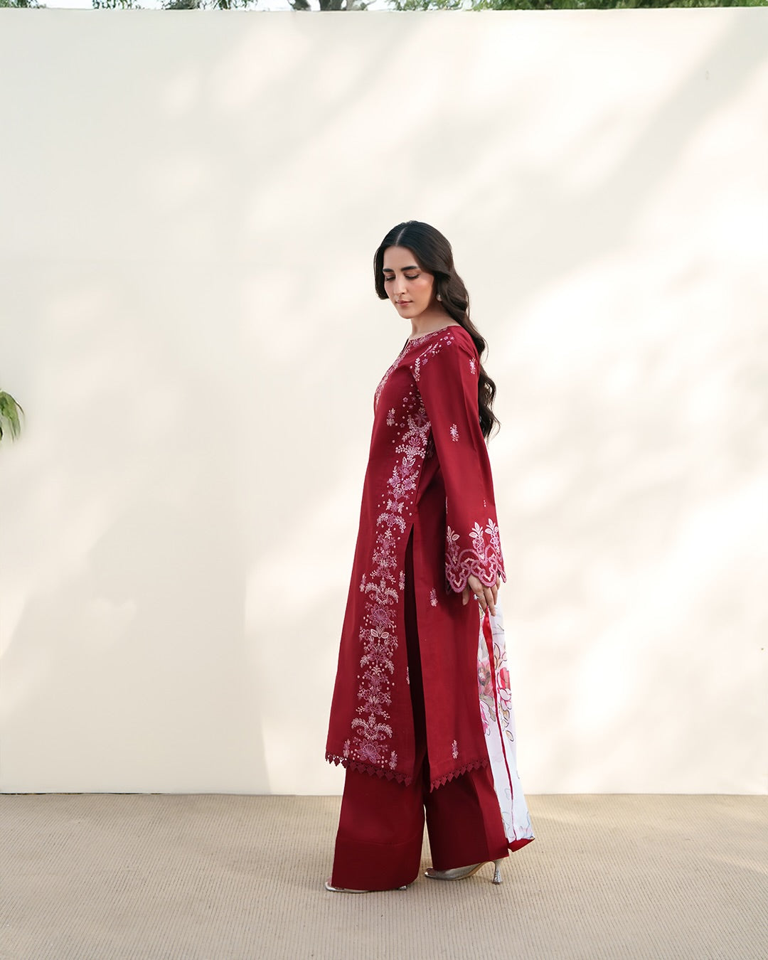 Crimson Bloom Embroidered Lawn 3-Piece