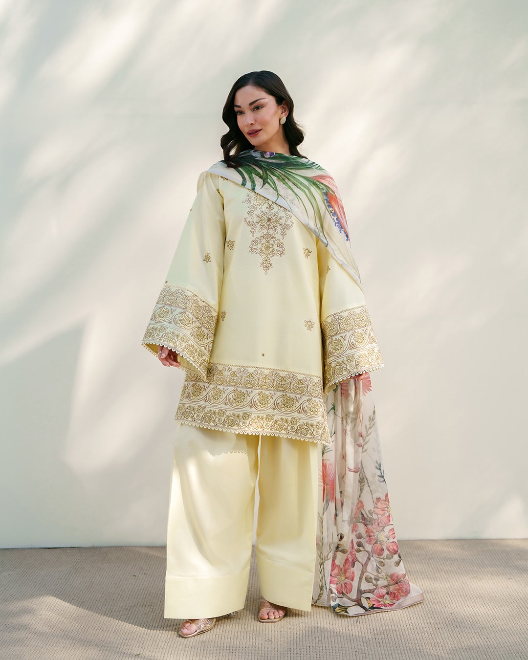 Sunlit Bloom Embroidered Lawn 3-Piece