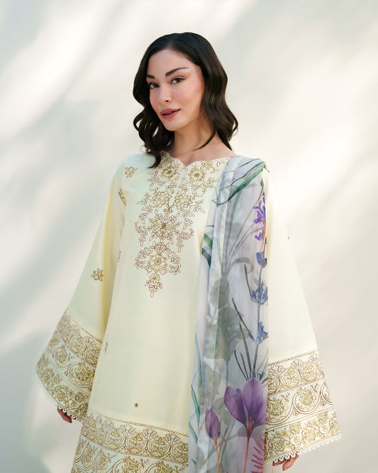 Sunlit Bloom Embroidered Lawn 3-Piece