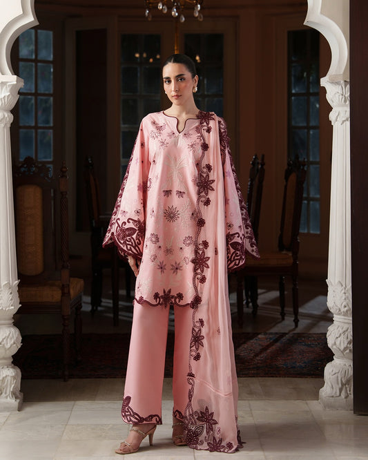 Blush Bloom Embroidered Lawn 3-Piece